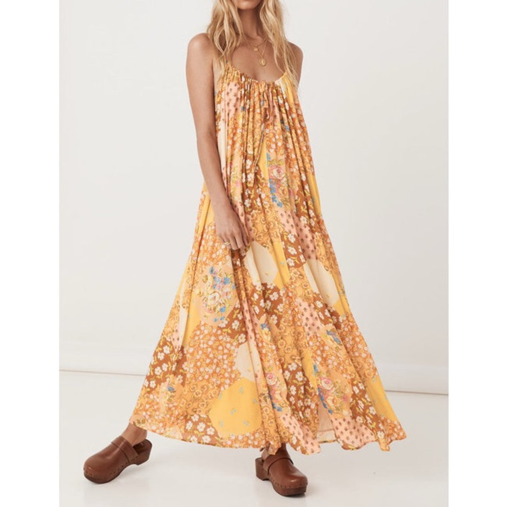 Spell Freda Strappy Patchwork Maxi Dress, New